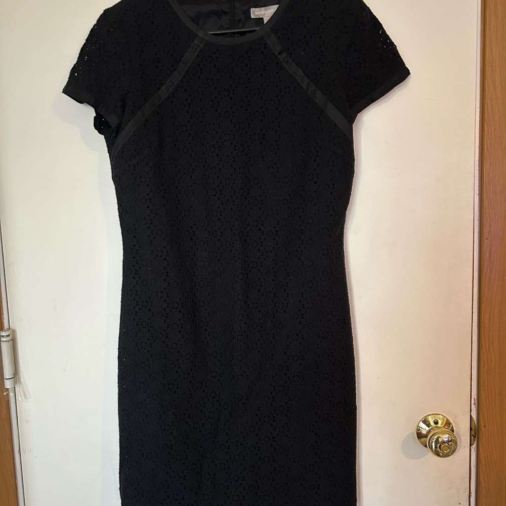 Banana republic size 10 black lace overlay dress